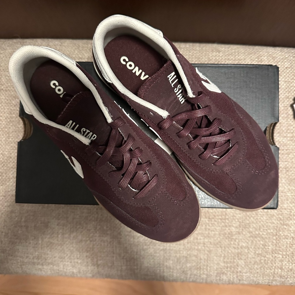 Converse Women's Burgundy Athletic Shoes - Picture 4 of 6